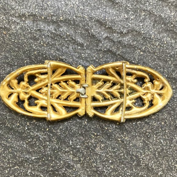 Ritzy rhinestone 30s belt buckle signed WMCA + Scarf clip! - Picture 6 of 7